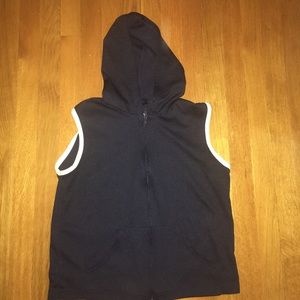 dark blue vintage sleeveless hoodie